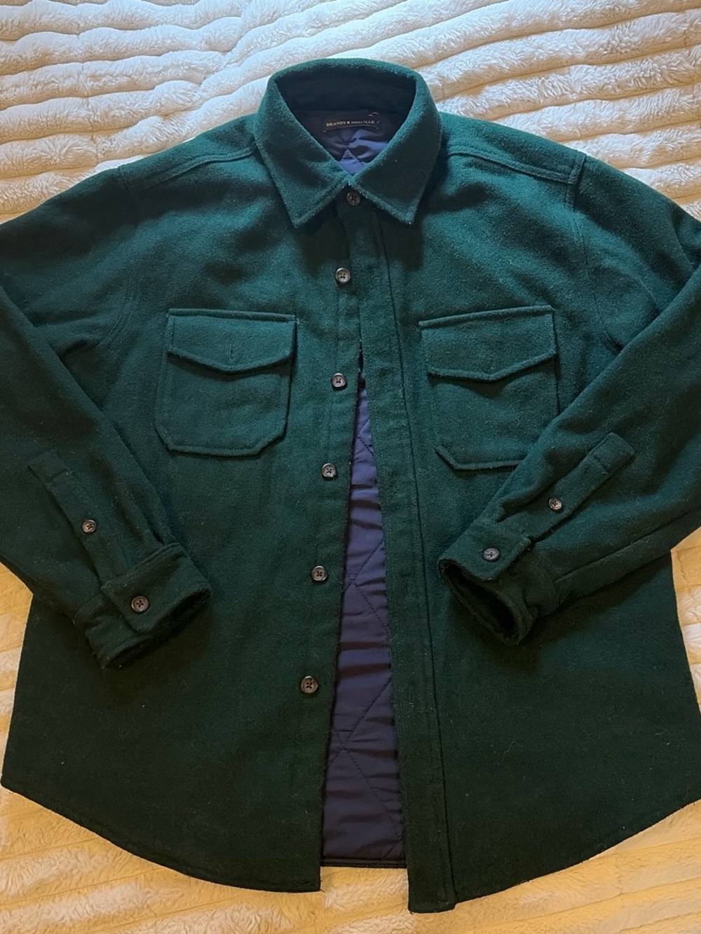 Brandy Melville Dark Green Button-Up Shirt Jacket
